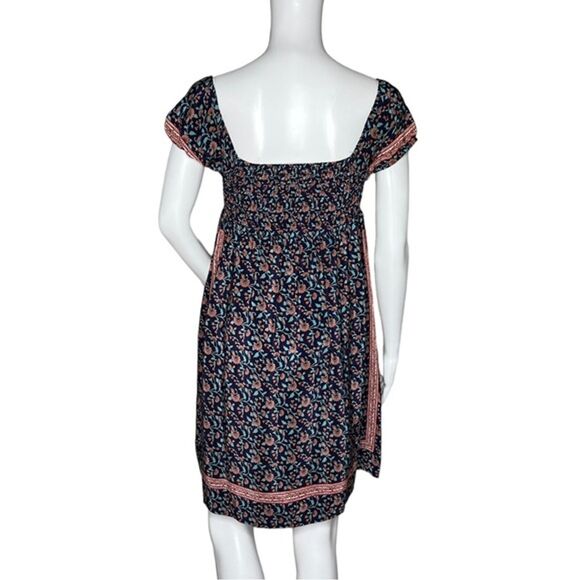 Urban Outfitters Ecote Dress Blue Pink Floral Flower‎ Silk Cottage Boho Peasant - Picture 3 of 6